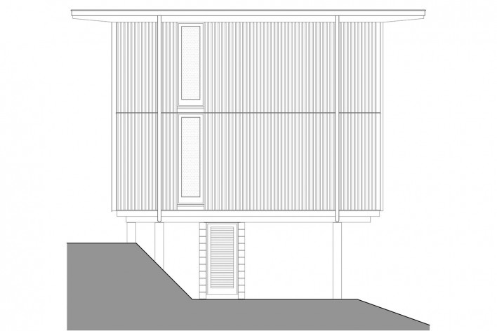 Vila Taguaí, elevação das casas 1, 4 e 6, Carapicuiba SP, 2007-2010. Arquitetos Cristina Xavier (autora), Henrique Fina, Lucia Hashizume e João Xavier (colaboradores)