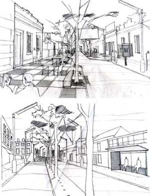 Eixo Porongos e Eixo Pinheiro Machado – croquis

 	 	 <br />Imagem dos autores do projeto 