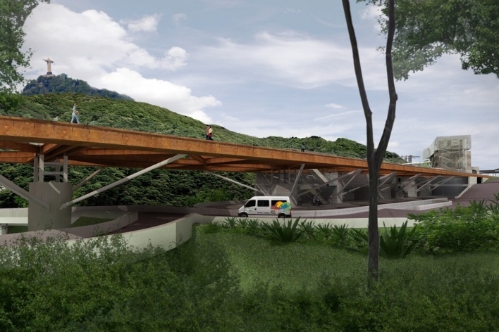 Estrada + Estação Sob Jardins Suspensos
