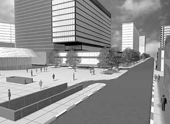 Maquete Bulevar Cunha Gago - acesso Mercado de Pinheiros<br />Autores do projeto 