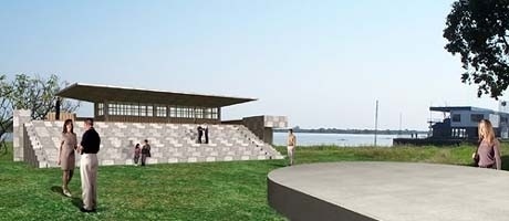 Memorial da Ponte, Porto Alegre. Arquibancada<br />Imagem do autor do projeto 