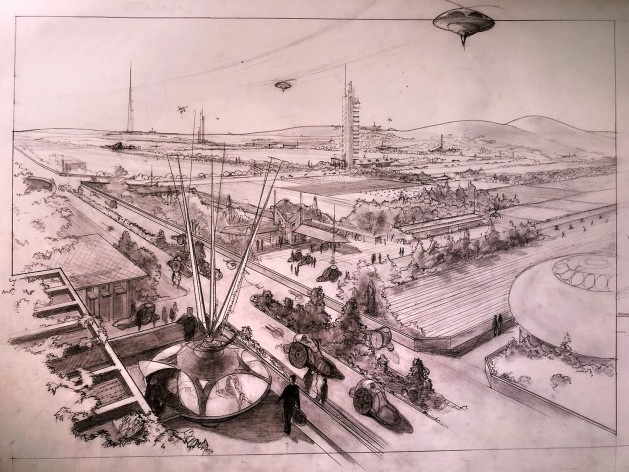 Broadacre City, Frank Lloyd Wright, mostra “The Human Insect: Antenna Architectures 1887-2017”<br />Foto Ana Tagliari / Wilson Florio, 2018 