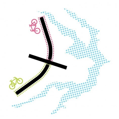 Diagrama das ciclovias do Eixão. Concurso Passagens sob o Eixão. Menção honrosa 03<br />divulgação 