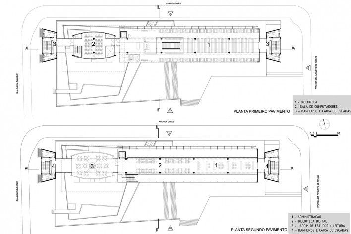 Terminal Digital do Ensino, pavimentos 1 e 2, São Caetano do Sul, 2008. Arquiteto José Augusto Aly<br />Imagem divulgação 