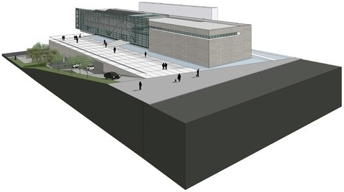 Perspectiva Isométrica: acesso secundário<br />Desenho do escritório 