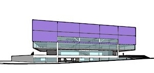 Perspectiva fachada noroeste<br />Imagem dos autores do projeto 
