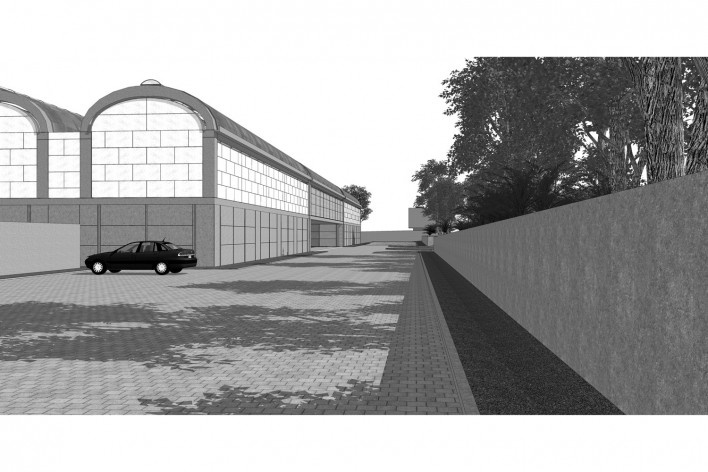 Museu de Arte Kimbell, vista externa, Fort Worth, Texas, EUA, 1972. Arquiteto Louis I. Kahn<br />Modelo tridimensional Miguel Bernardi / Imagem Edson Mahfuz 