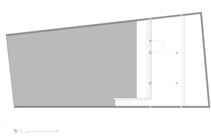 Estúdio Madalena, planta na cota 95,30, São Paulo, 2015. Apiacás Arquitetos
