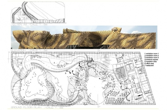Ground floor plan. Spanish Pavilion for Shanghai World Expo 2010<br />Miralles-Tagliabue EMBT 