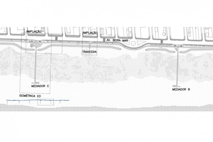 Requalificação urbana e ambiental da orla de Ilha Comprida, Trecho com mediadores C e B, implantação parcial, 2019. Arquitetos Marcos Boldarini e Lucas Nobre<br />Imagem divulgação 