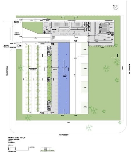 Planta do nível térreo
 <br />Imagem dos autores do projeto 
