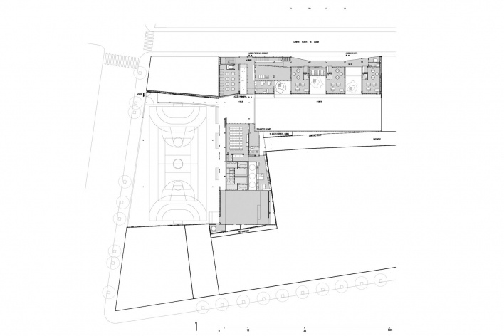 CEIP Ferrer i Guardia, planta térreo geral, Granollers. Arq. Jordi Badia, 2006<br />Studio BAAS 