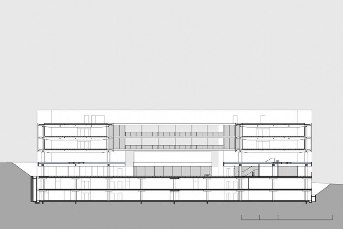 Sebrae Headquarters, cross section, Brasília DF, 2010. Architects Alvaro Puntoni, Luciano Margotto, João Sodré and Jonathan Davies