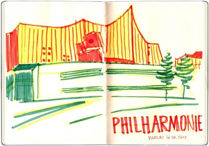Filarmônica de Berlim, Alemanha<br />Desenho de Petterson Dantas 