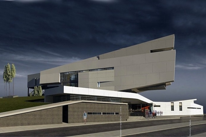 Concurso Internacional para Projeto Arquitetônico do Museu Exploratório de Ciências da Unicamp, vista do conjunto, 3º colocado. Arquiteto  Erik W. Lewitt, 2009<br />Imagem autor 