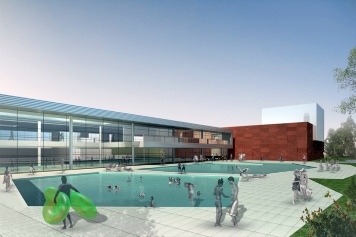Concurso de Propostas Arquitetônicas para o futuro SESC Guarulhos, 1º lugar. Arquitetos Renato Dal Pian e Lilian Dal Pian<br />Desenho do escritório 