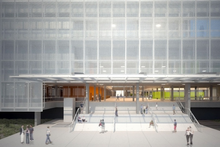 Concurso de Propostas Arquitetônicas para o futuro SESC Guarulhos, 8º lugar. Andrade Morettin Arquitetos<br />Desenho equipe 