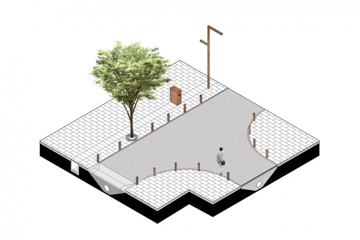 Requalificação urbanística do centro histórico de São José, Santa Catarina, 2014. 1º lugar. Ampliação de um trecho escolhido