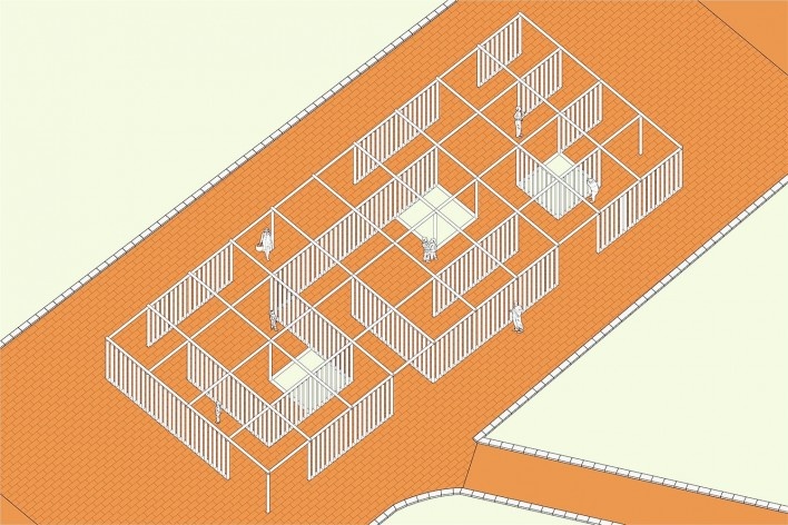 Readequação do Parque Municipal Raul Seixas, esquema labirinto lúdico, São Paulo SP Brasil, 2019. Secretaria do Verde e Meio Ambiente – Departamento de Implantação, Projetos e Obras/ Secretaria Municipal da Pessoa com Deficiência<br />Imagem divulgação  [SVMA/ SMPED]