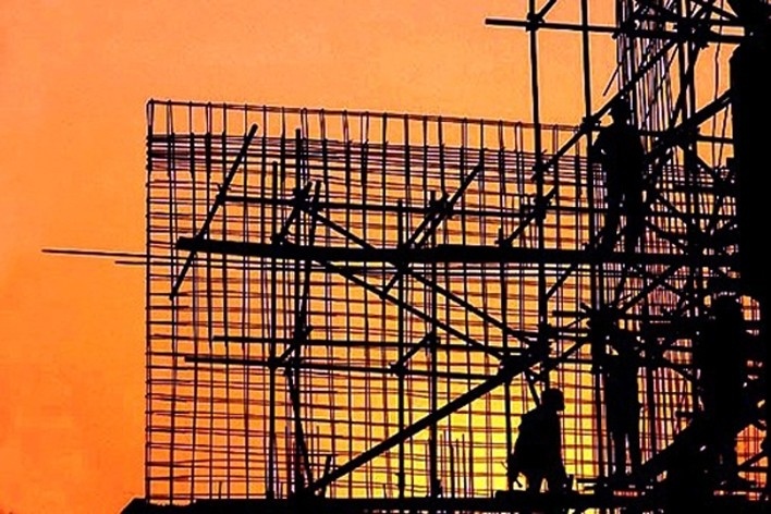 Trabalhadores durante a construção do Memorial da América Latina<br />Foto Pedro Ribeiro 
