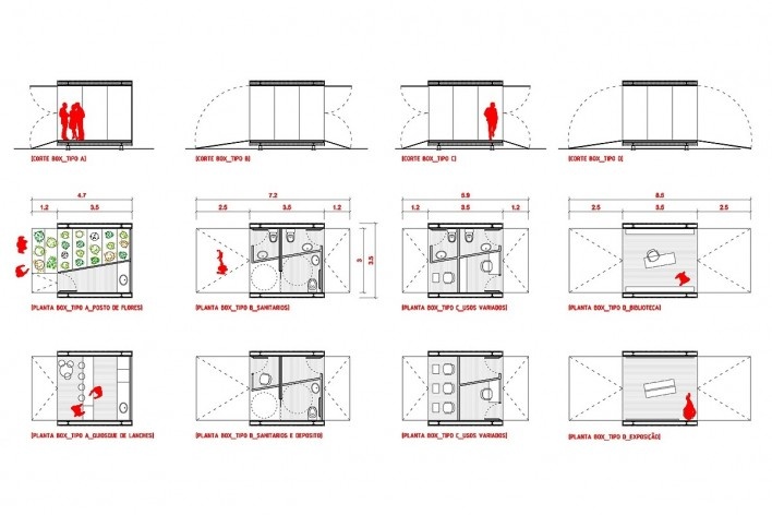 Tipos de boxes. Concurso Passagens sob o Eixão. Terceiro colocado<br />divulgação 