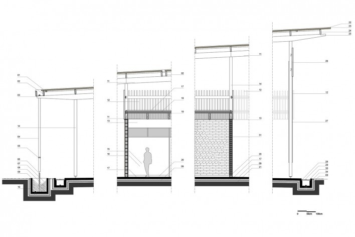 Moradas infantis, seção construtiva, Formoso do Araguaia TO, 2015. Escritórios Rosenbaum e Aleph Zero<br />Imagem divulgação 