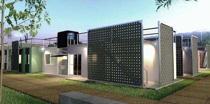 Casa de Borracha de Pneu em implantação multifamiliar em Santos.Menção honrosa – casas térreas Concurso Público Nacional de Arquitetura para Novas Tipologias de Habitação de Interesse Social Sustentáveis.<br />Autores do projeto  [escritorio premiado]