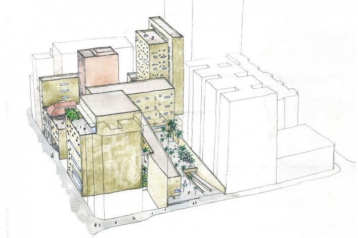 Croqui da Praça das Artes [Brasil Arquitetura]