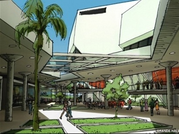Croqui perspectiva grande hall<br />Imagem do autor do projeto 