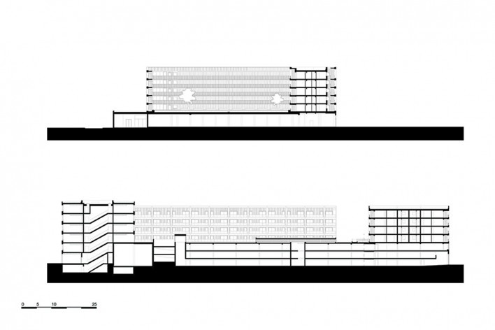 Bottière Chénaie, sections AA and BB, Nantes, France, 2019. Architects Kees Kaan, Vincent Panhuysen, Dikkie Scipio (authors) / Kaan Architecten<br />Imagem divulgação/ disclosure image/ divulgation  [Kaan Architecten]