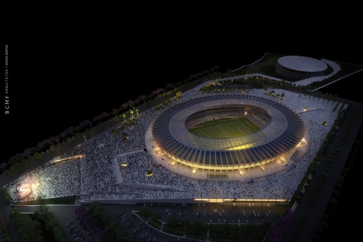 Reforma do estádio Governador Magalhães Pinto, Mineirão<br />Imagens BCMF Arquitetos / Casa Digital 