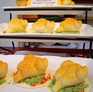 Doces de marzipan para festa do Dia de Ação de Graças