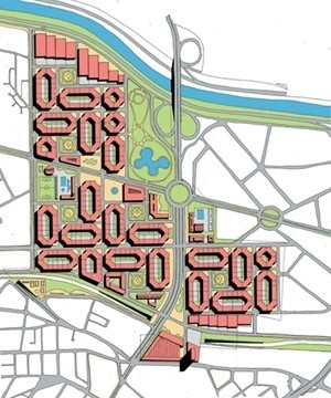 Planta de massas da área foco<br />Imagem dos autores do projeto 