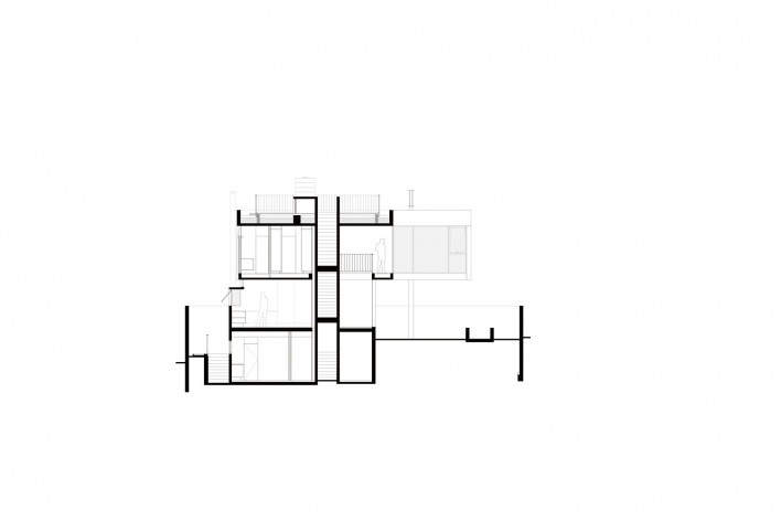 Casa Villa Lobos, corte cc, 2018, São Paulo SP Brasil. Arquitetos Cristiane Muniz, Fabio Valentim, Fernanda Barbara e Fernando Viégas/ Una Arquitetos<br />Imagem divulgação  [Acervo Una Arquitetos]