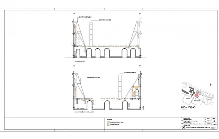 Arquiteto Ney Caldatto, Museu Pelé. Santos, 2014. Levantamento. Situação anterior à obra