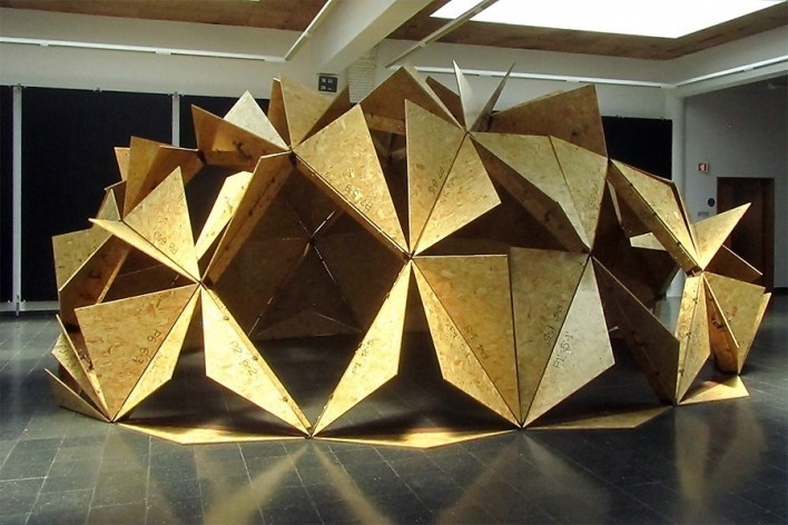 O pavilhão Tetrascript, desenvolvido por Gonçalo Castro Henriques <br />Foto Gabriela Celani 