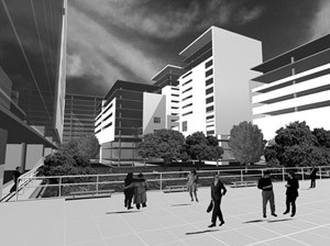 Vista Interna da Quadra<br />Imagem dos autores do projeto 
