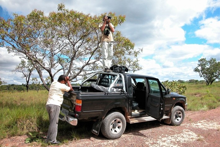 Luiz Cláudio Marigo em estrada próxima de Boa Vista RR<br />Foto José Tabacow 