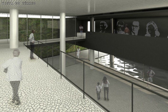 Perspectiva do pavimento térreo<br />Imagem dos autores 