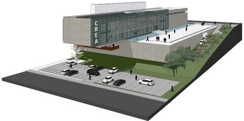 Perspectiva Isométrica: acesso principal<br />Desenho do escritório 