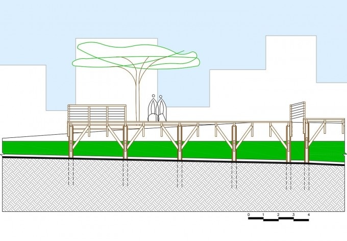 Terraço dos Resedás, corte BB. Douglas Piccolo e Cibele Correard Piccolo