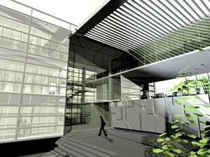 Acesso ao edifício<br />Imagem do autor do projeto 