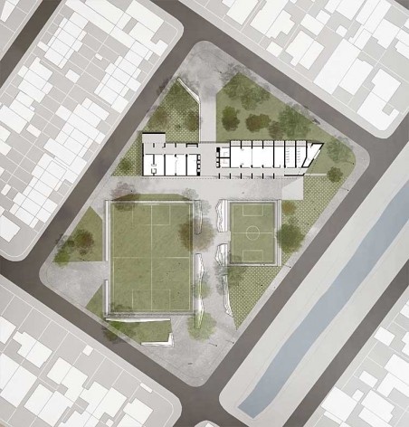 Homeless Center- Crossroads & Edges. Campo Aud. 2010. Planta de situação [equipe premiada]