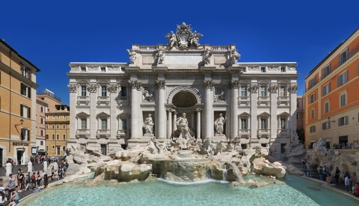 Fontana de Trevi, Roma, abastecida pelo aqueduto Aqua Virgo<br />Foto Victor Hugo Mori 