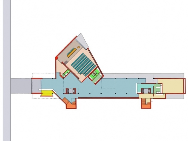 Campus Lagoa do Piau, diretoria – planta pavimento térreo, 1ª fase, Caratinga MG. Arquiteto Sylvio Emrich de Podestá, 2006<br />Desenho escritório 