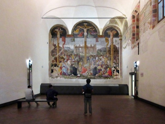 Crucificação, de Donato Montorfano, 1494, parede sul do refeitório da Igreja S. Maria delle Grazie, Milão<br />Foto Victor Hugo Mori 