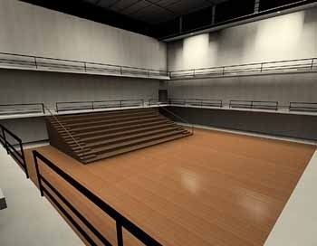 Configuração do teatro de cena frontal<br />Imagem dos autores do projeto 