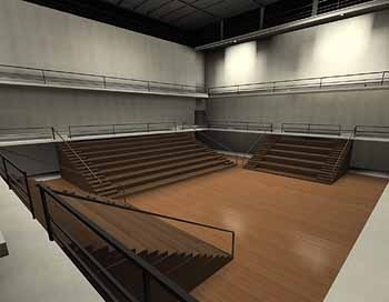 Configuração do teatro elizabetano <br />Imagem dos autores do projeto 
