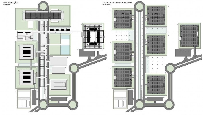 Sistema Fecomércio‐RS, planta do estacionamento. Guilherme Mendes Lima e equipe, menção honrosa, 2011