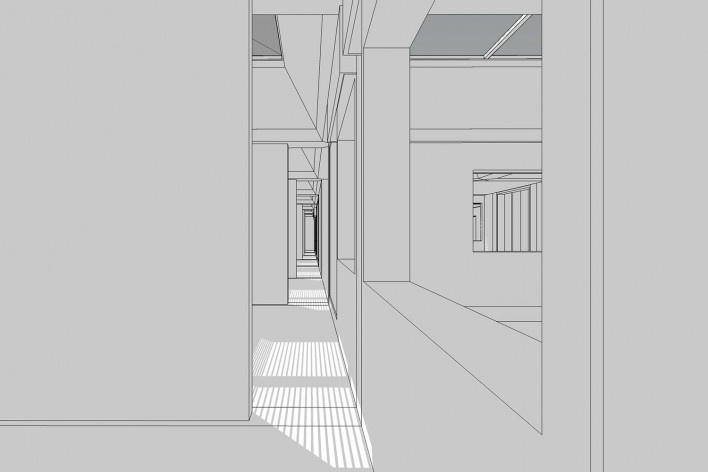Enfilade no 4º pavimento<br />Elaboração Edson Mahfuz 